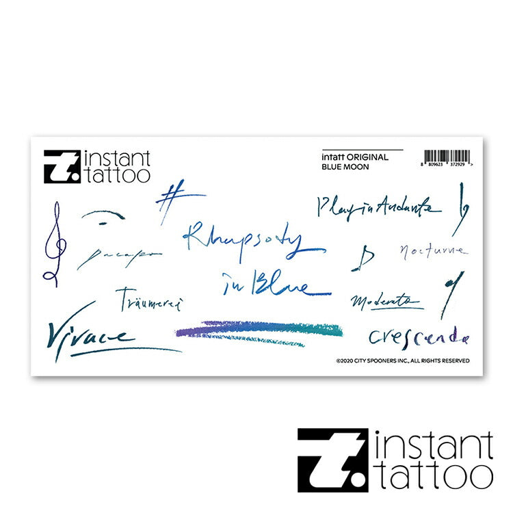 【2枚入り】水なし簡単&消したいときに消せる♪ マット加工タトゥーシール Blue Moon 2枚セット