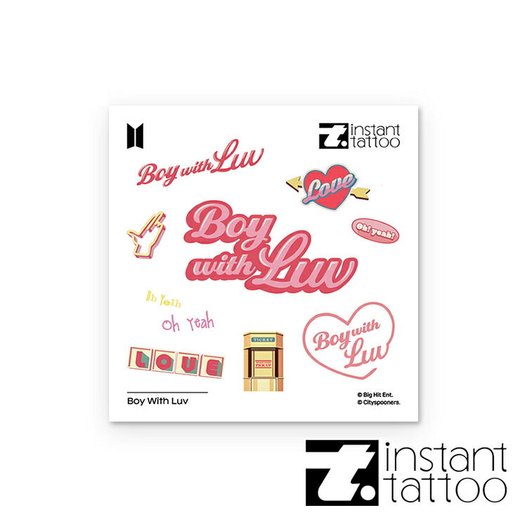 【BTS正式ライセンス商品】 BTS Music Theme Boy With Luv 2枚入り インスタント タトゥーシール 防弾少年団 バンタン
