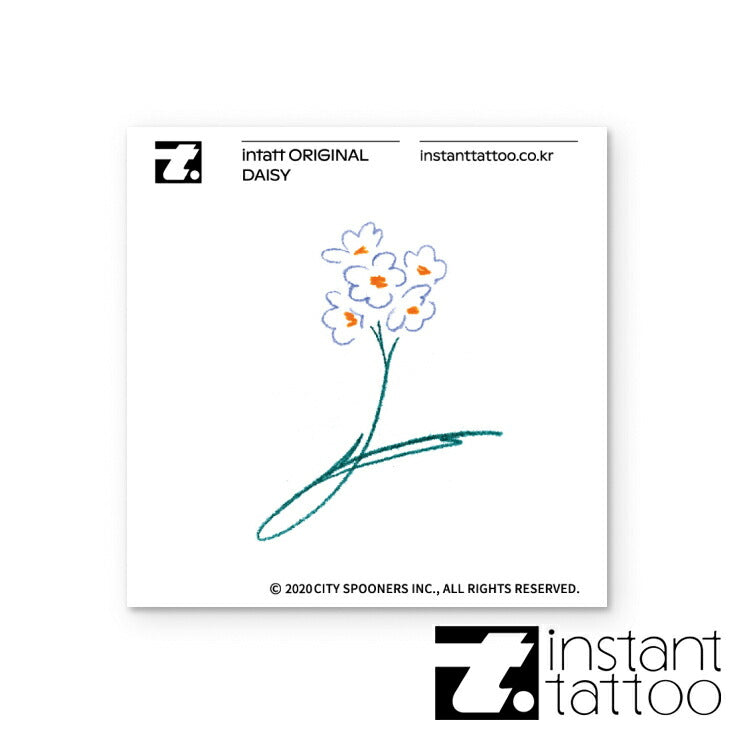 【2枚入り】水なし簡単&消したいときに消せる♪ マット加工タトゥーシール Daisy 2枚セット