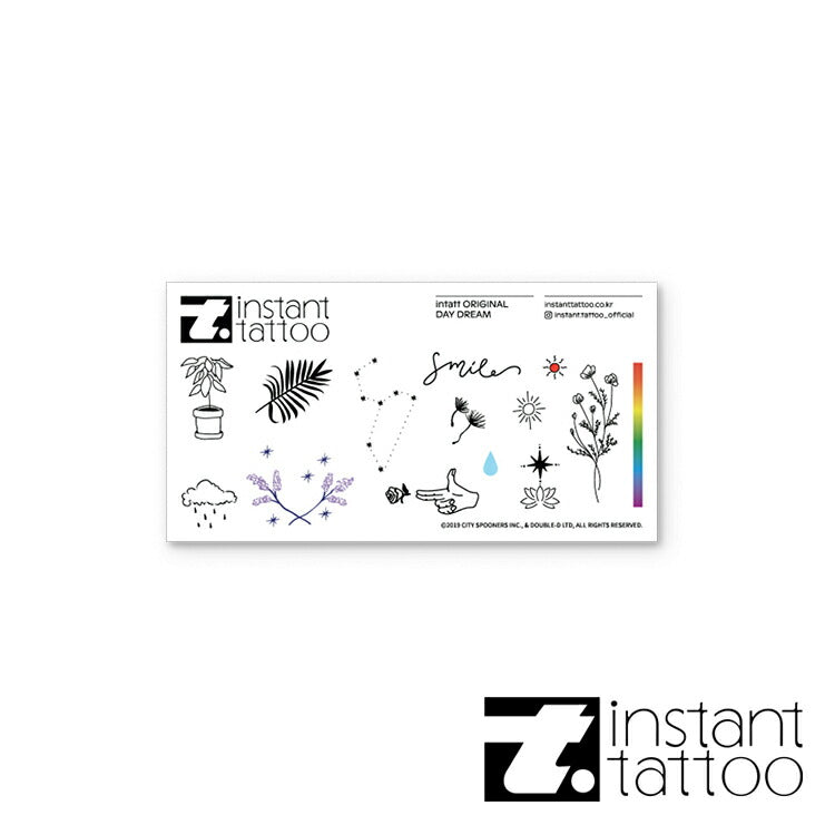 【2枚入り】水なし簡単&消したいときに消せる♪ マット加工タトゥーシール Day Dream 2枚セット