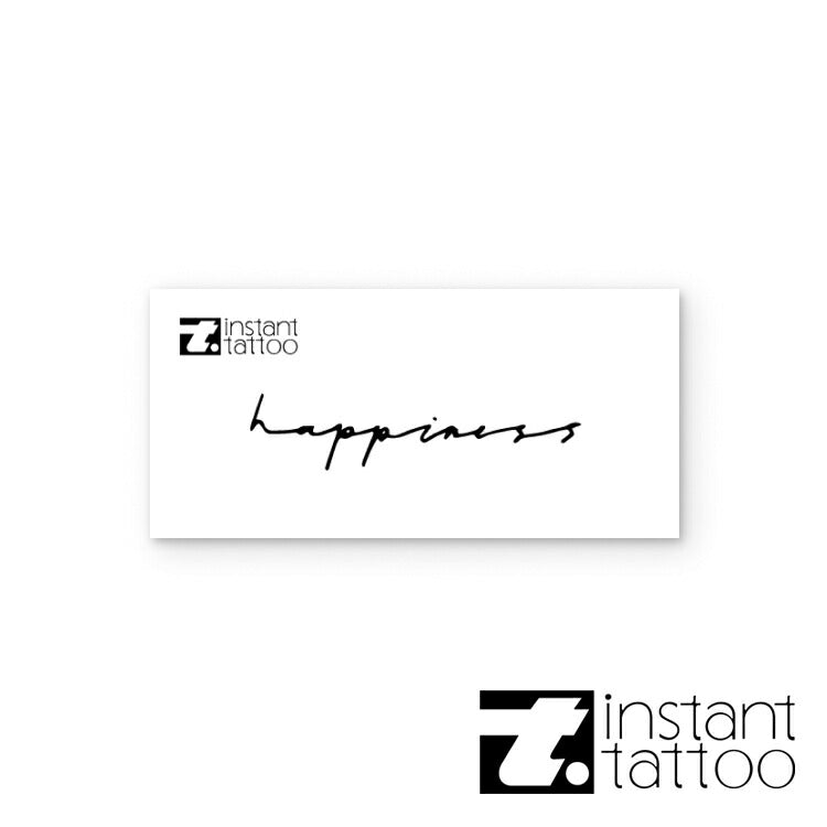 【2枚入り】水なし簡単&消したいときに消せる♪ マット加工タトゥーシール Happiness