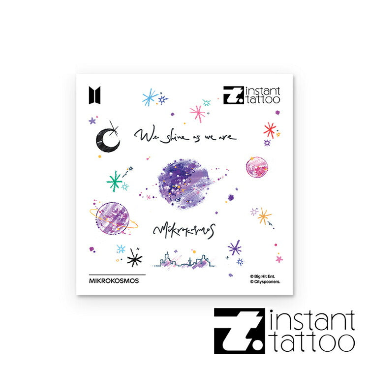 【BTS正式ライセンス商品】 BTS Music Theme Mikrocosmos 2枚入り インスタント タトゥーシール 防弾少年団 バンタン